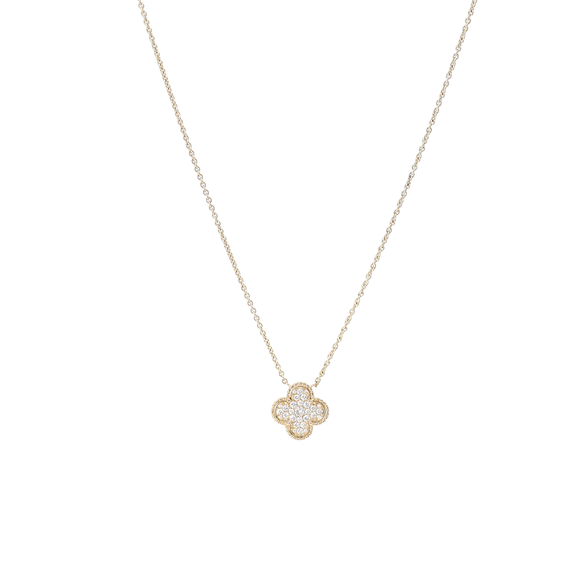 COLLIER PENDENTIF QUADRILOBE DIAMANTS 0,60 CT