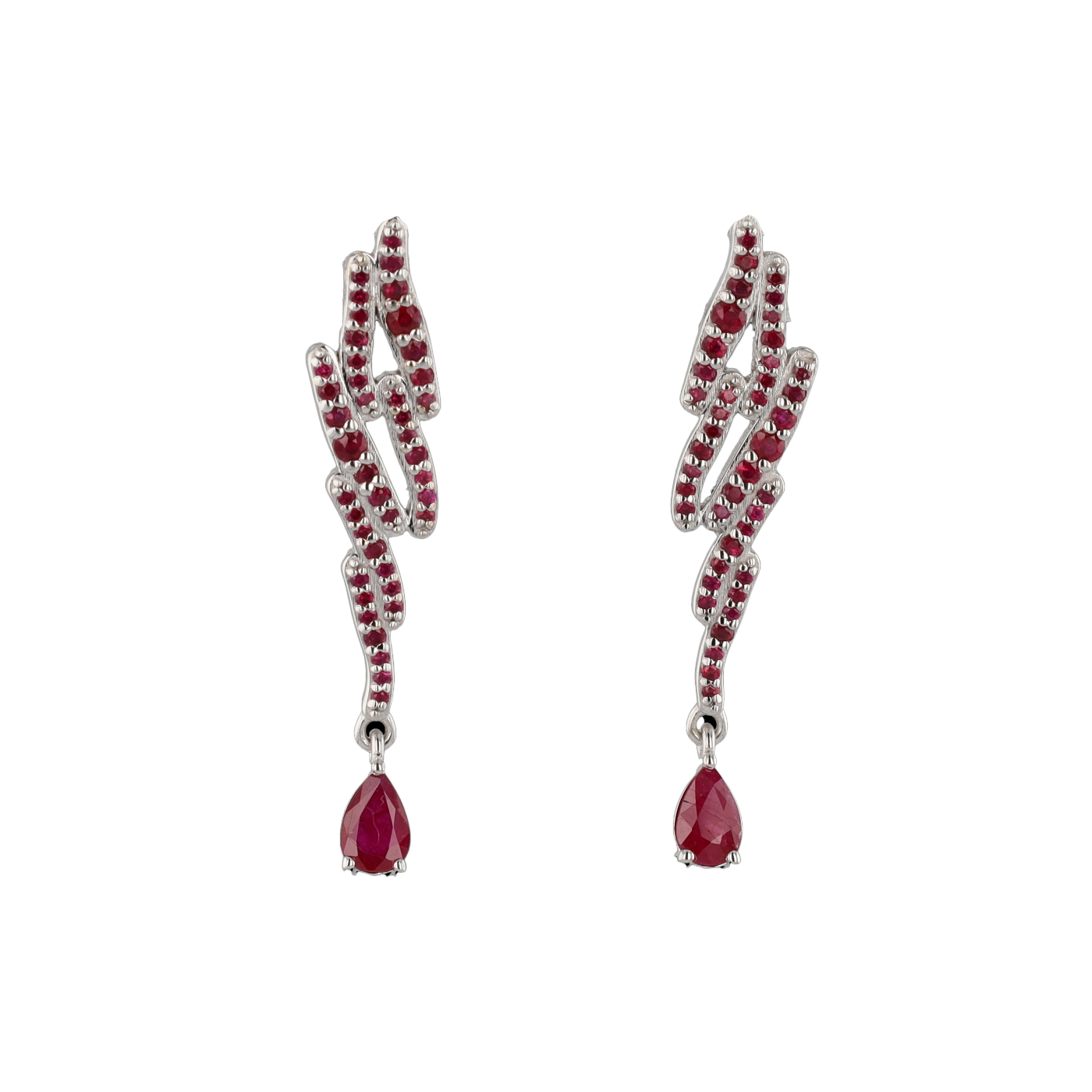 BOUCLES D'OREILLES OR GRIS RUBIS