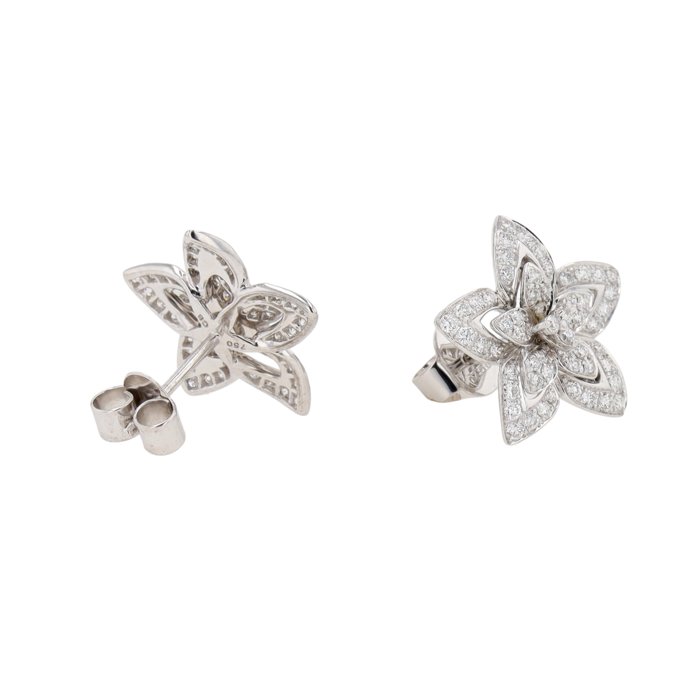BOUCLES_D'OREILLES_PUCES_MOTIF_FLORAL_DIAMANTS_0.70_CT image