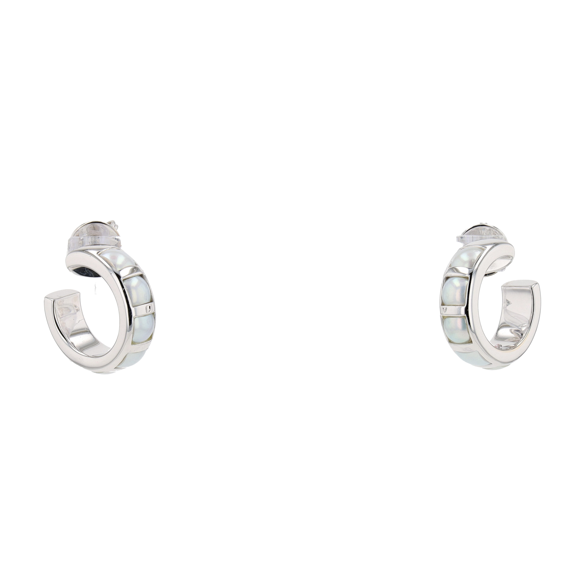 BOUCLES D'OREILLES LOUIS GOLAY DEMI-CRÉOLES NACRE 6.15 CT