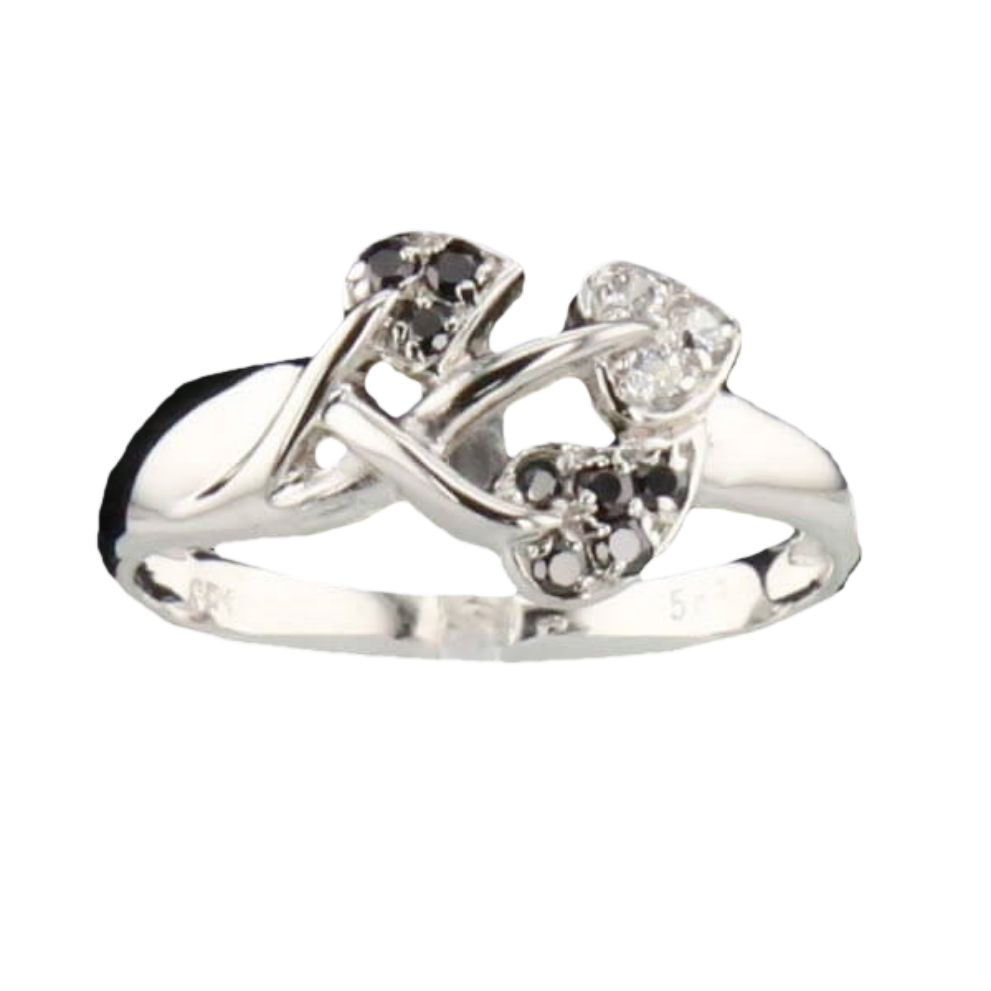 BAGUE_FEUILLE_OR_GRIS_PIERRES_SYNTHETIQUES image