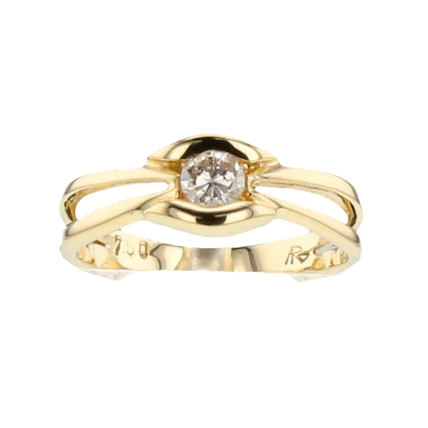 BAGUE OR JAUNE DIAMANT 0.22 CARATS
