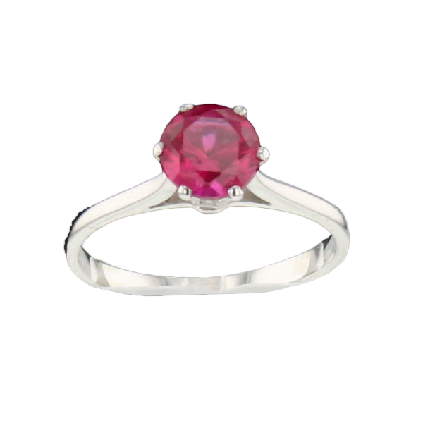 BAGUE OR GRIS ET RUBIS 0.80 CARATS.