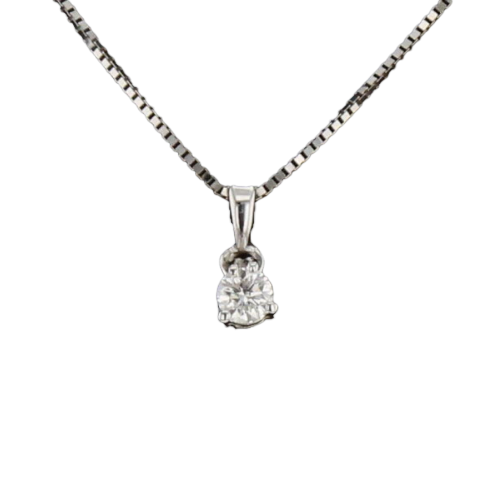 COLLIER_SOLITAIRE_OR_GRIS_ET_DIAMANT_0.15_CARATS image