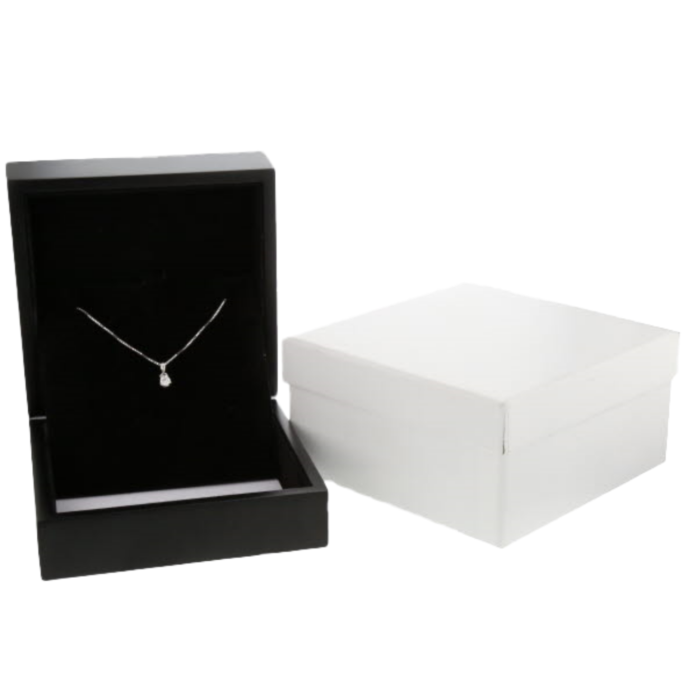 COLLIER_SOLITAIRE_OR_GRIS_ET_DIAMANT_0.15_CARATS image