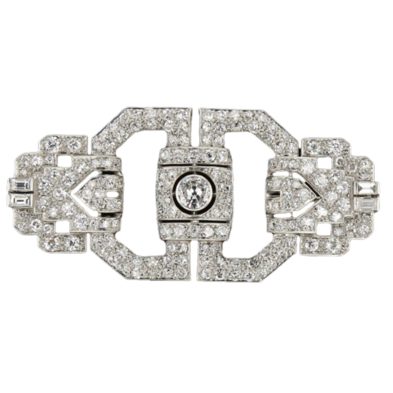 BROCHE_ART_DECO_OR_GRIS_DIAMANTS image