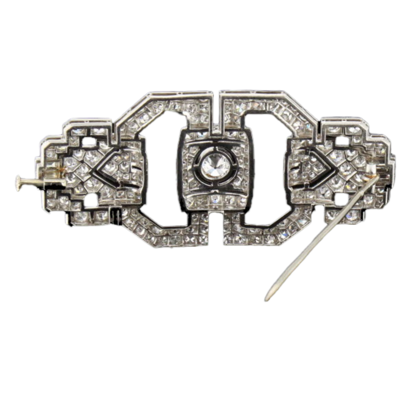 BROCHE_ART_DECO_OR_GRIS_DIAMANTS image