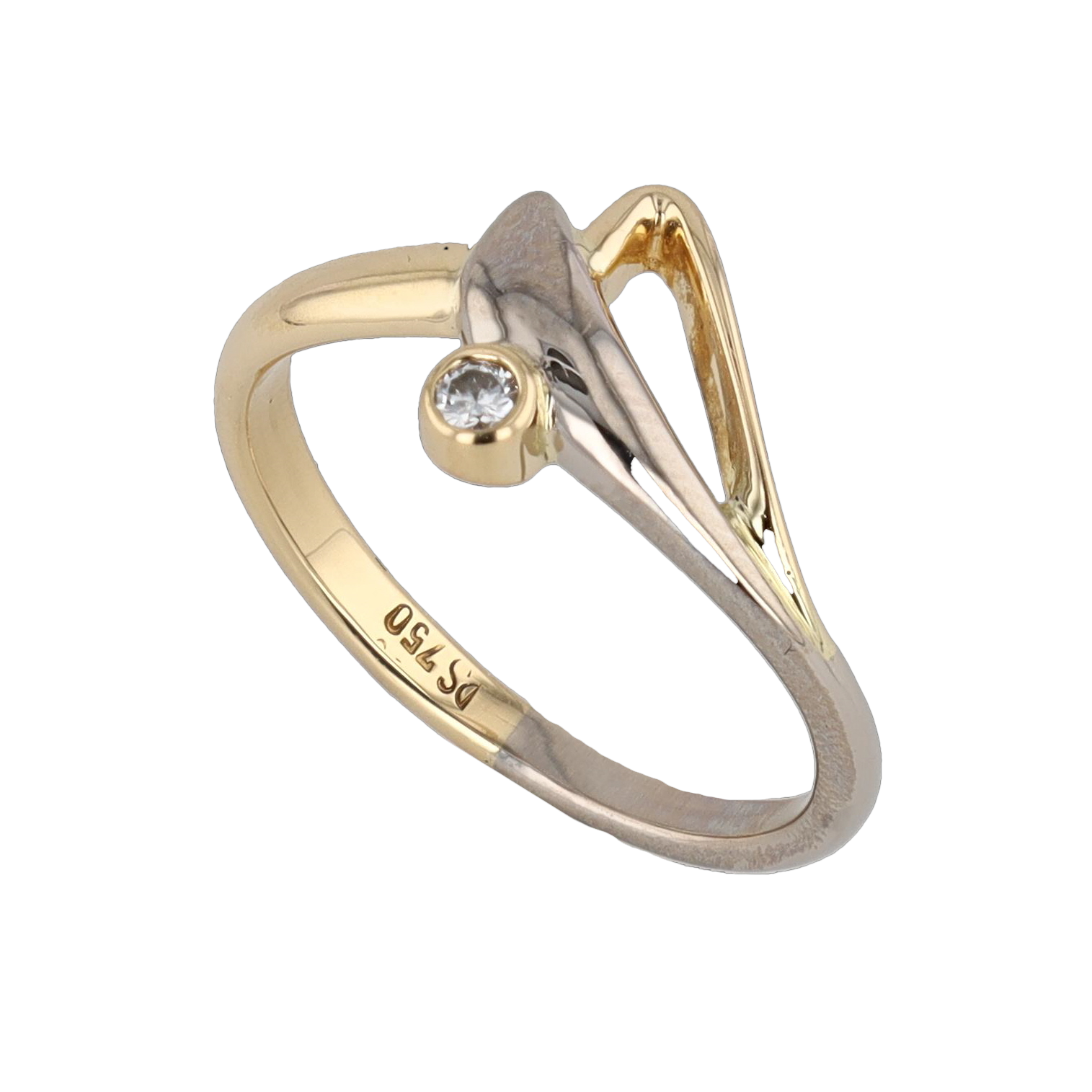 RING 2 GOLD SOLITAIRE 0.08 CARATS