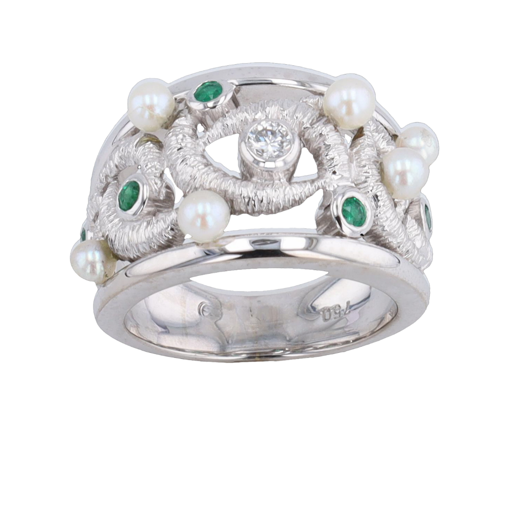 BAGUE_OR_GRIS_PERLES,_EMERAUDES_ET_DIAMANT image