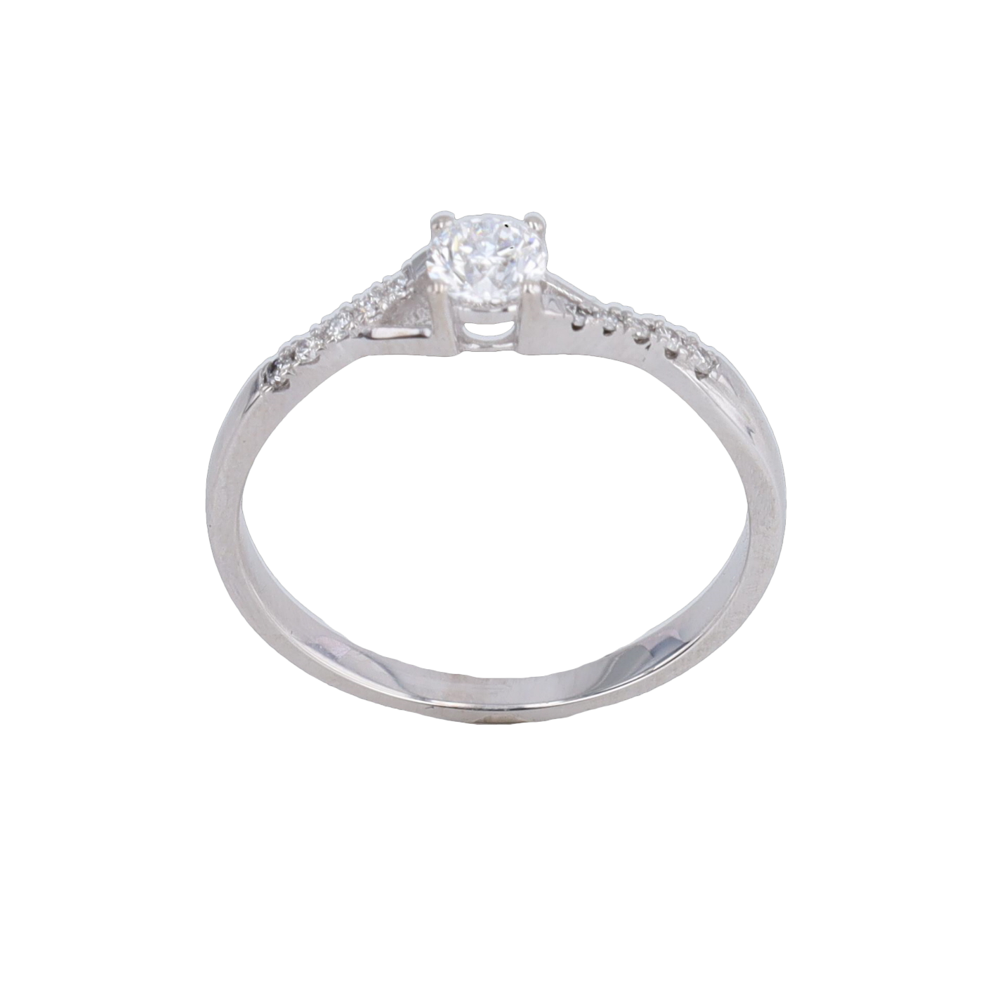 BAGUE SOLITAIRE OR GRIS DIAMANTS