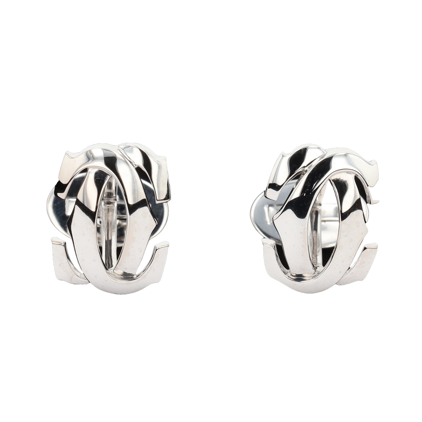 CARTIER DOUBLE C CUFFLINKS IN GREY GOLD