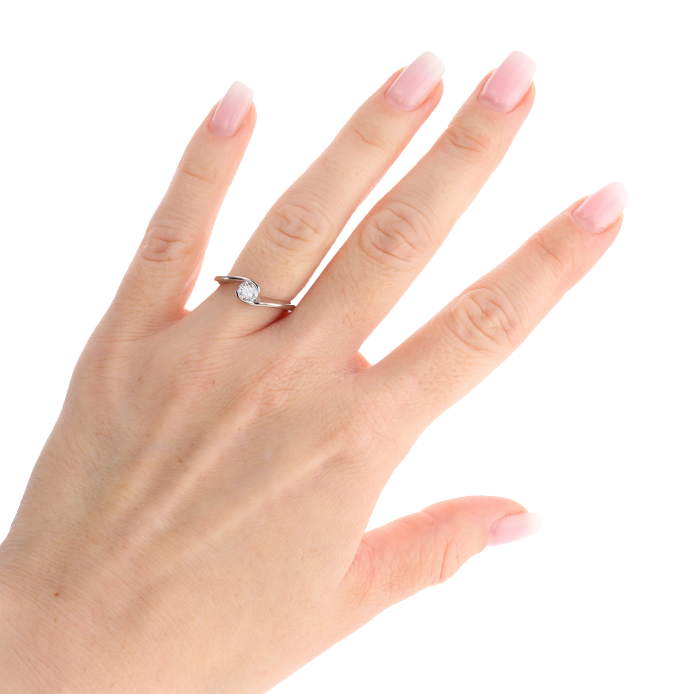 BAGUE_SOLITAIRE_EN_OR_GRIS_0.35_CARATS image
