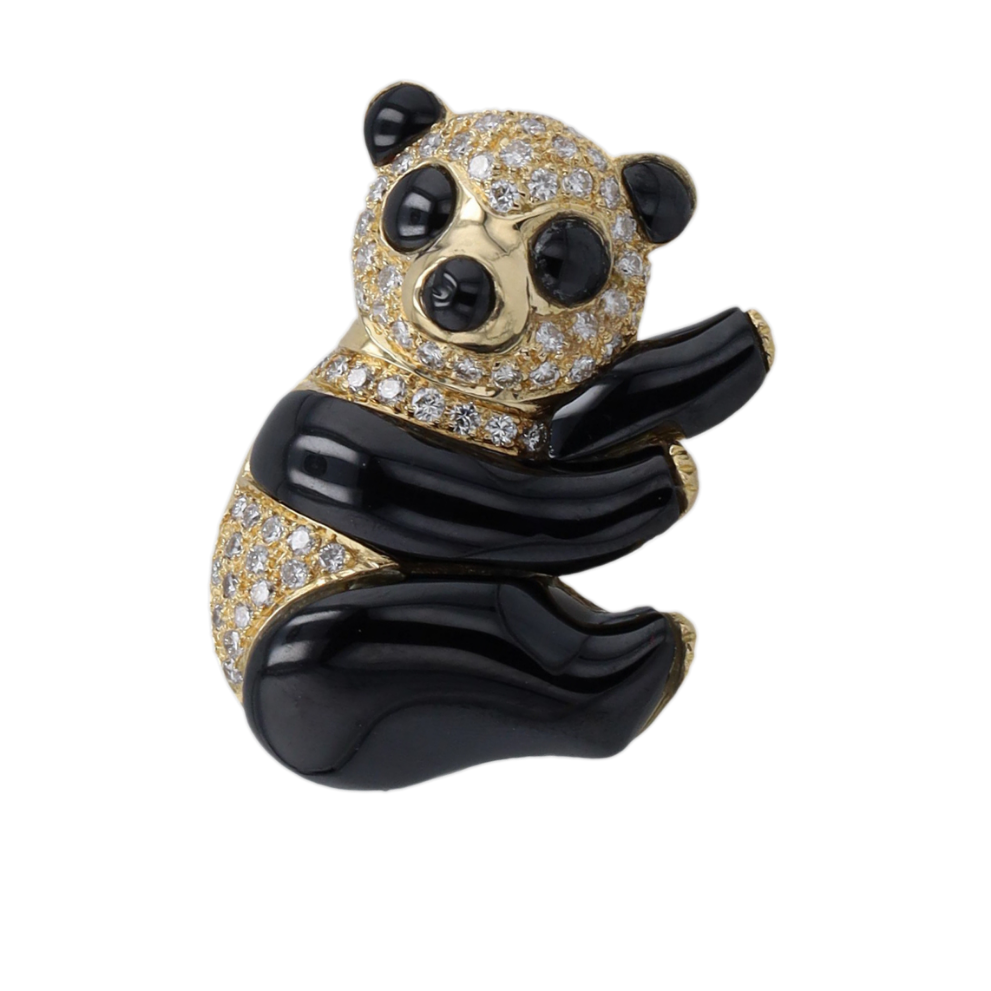 BROCHE_PANDA_ONYX_&_DIAMANTS image
