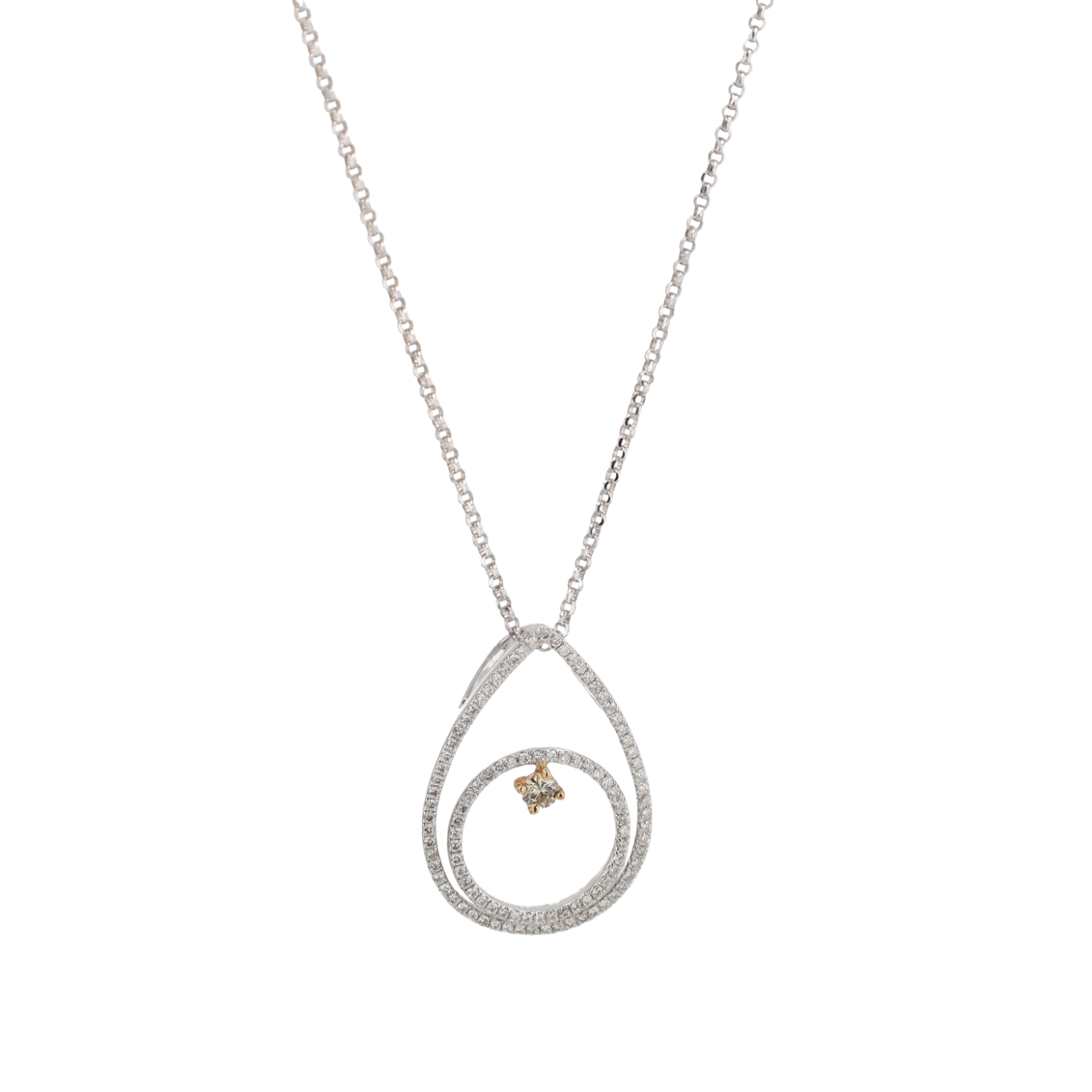COLLIER_PENDENTIF_GOUTTE_SPIRALE_DIAMANT_CHAMPAGNE image