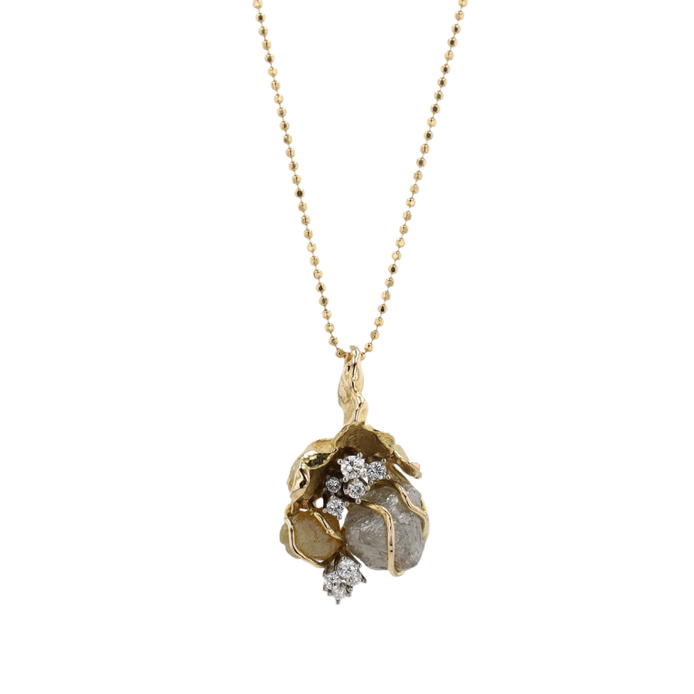 COLLIER_PENDENTIF_DIAMANTS_BRUTS_DESIGN_ORGANIQUE image