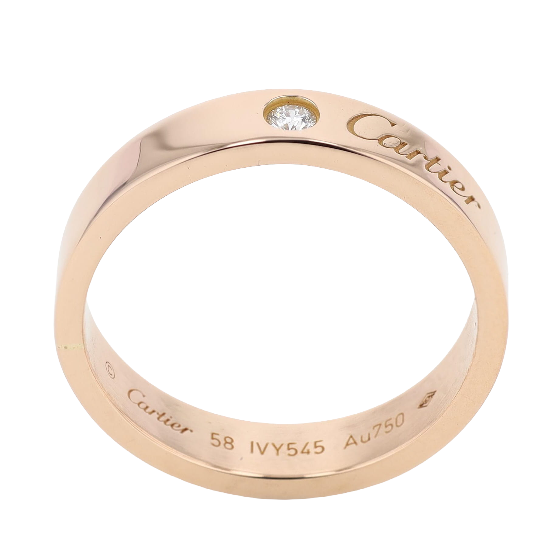 ALLIANCE GRAVÉE CARTIER OR ROSE DIAMANT