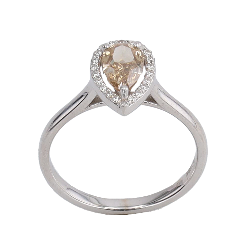 1.01 CT PEAR HALO DIAMOND RING