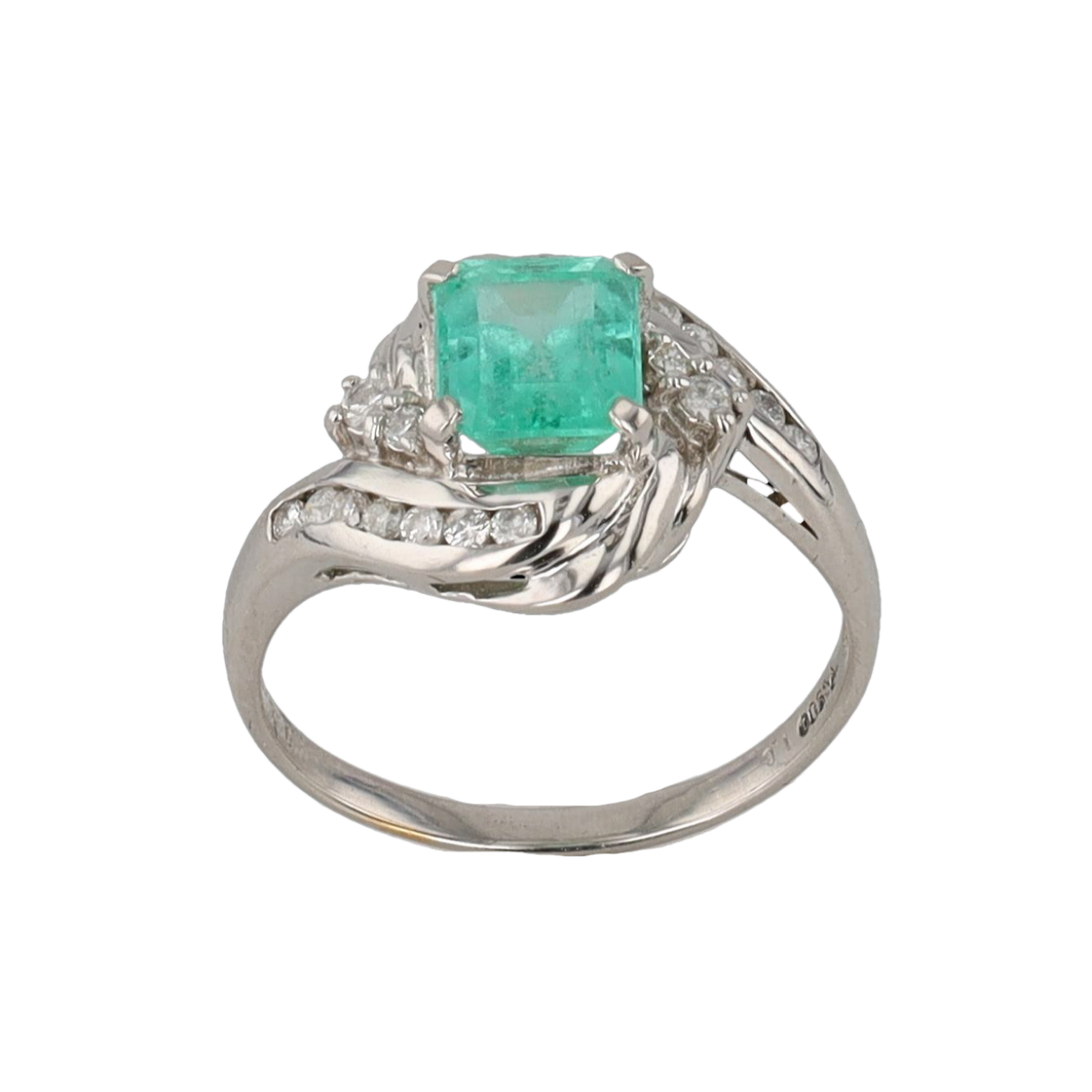 BAGUE_PLATINE_900_EMERAUDE_ET_DIAMANTS image