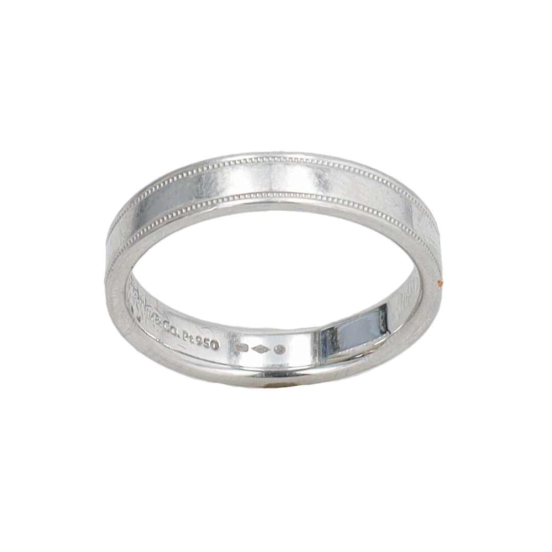 TIFFANY & CO DOUBLE MILGRAIN PLATINUM BAND