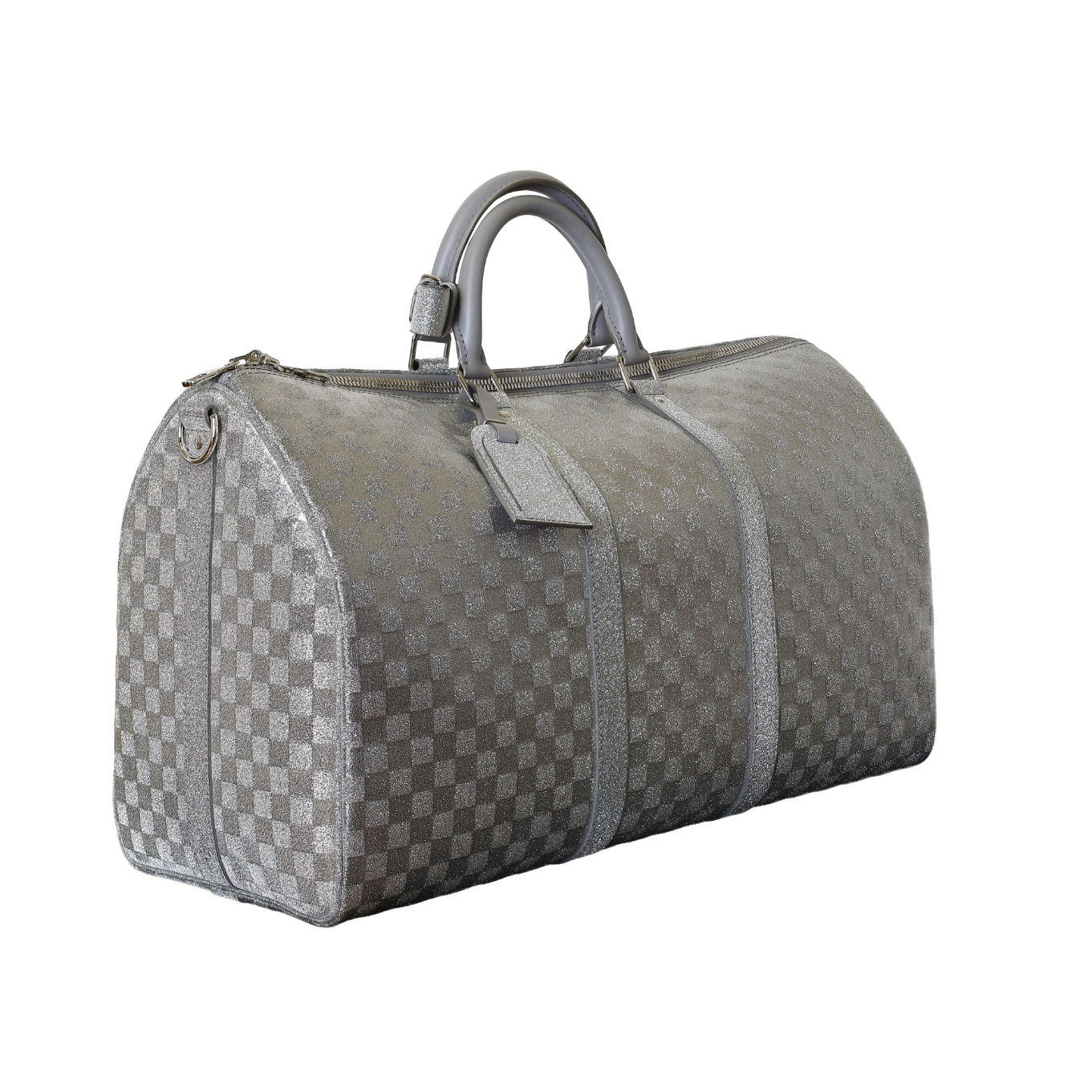 SAC_LOUIS_VUITTON_KEEPALL_BANDOULIERE_50_DAMIER_GLITTER_SILVER image