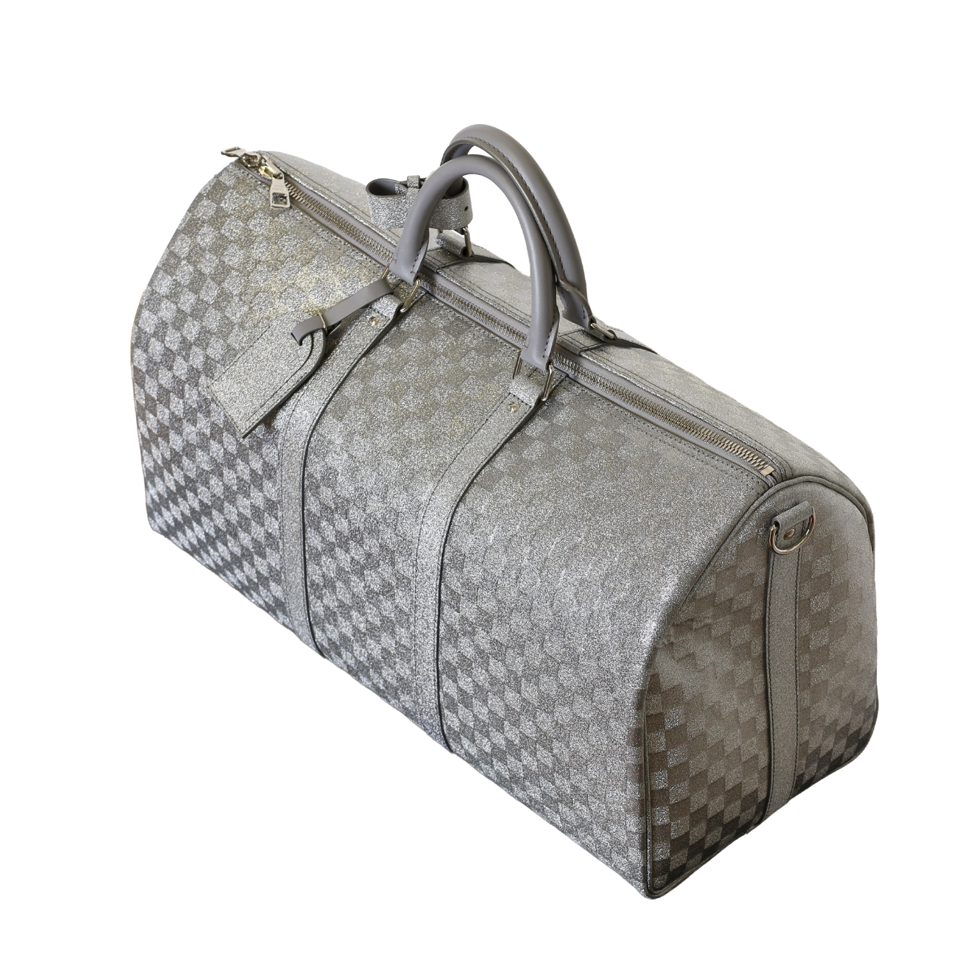 SAC_LOUIS_VUITTON_KEEPALL_BANDOULIERE_50_DAMIER_GLITTER_SILVER image