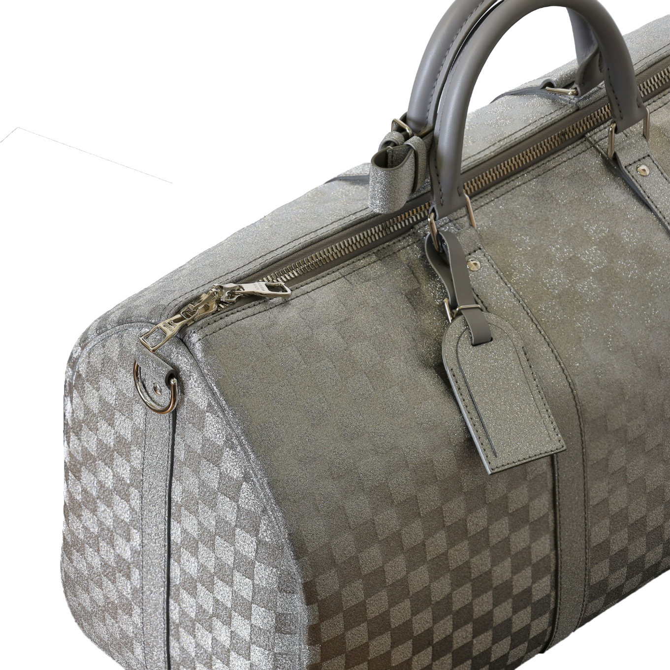 SAC_LOUIS_VUITTON_KEEPALL_BANDOULIERE_50_DAMIER_GLITTER_SILVER image