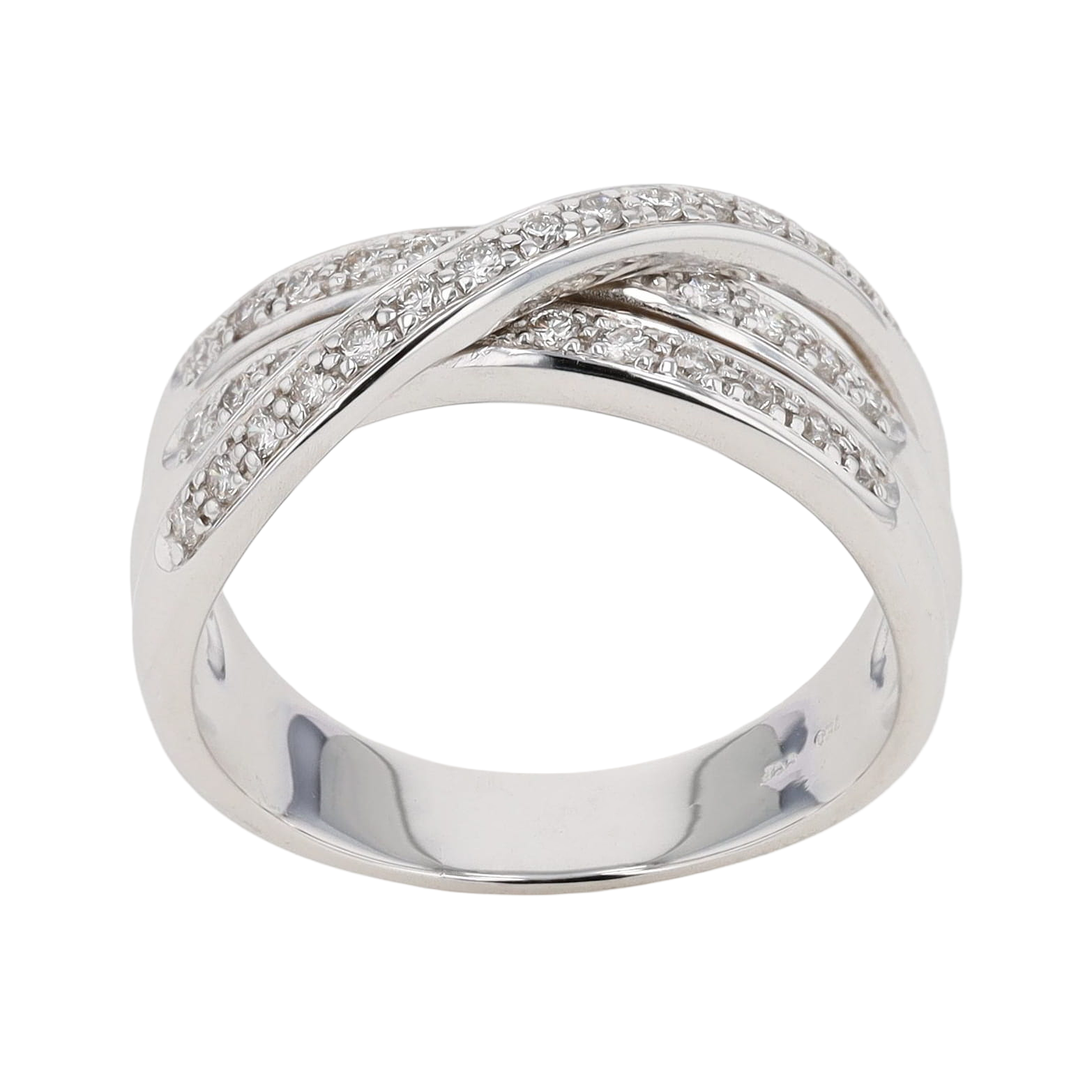 BAGUE BANDEAU ENTRELACÉE DIAMANTS 0.17 CT