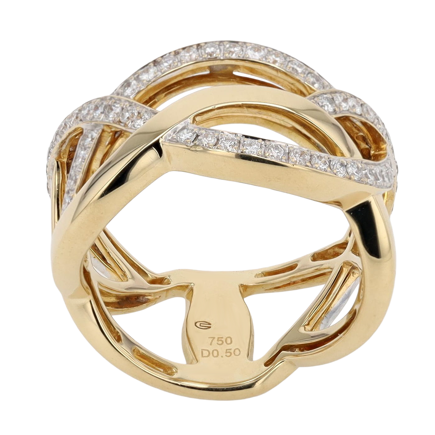 BAGUE ENTRELACÉE DIAMANTS 0.50 CT