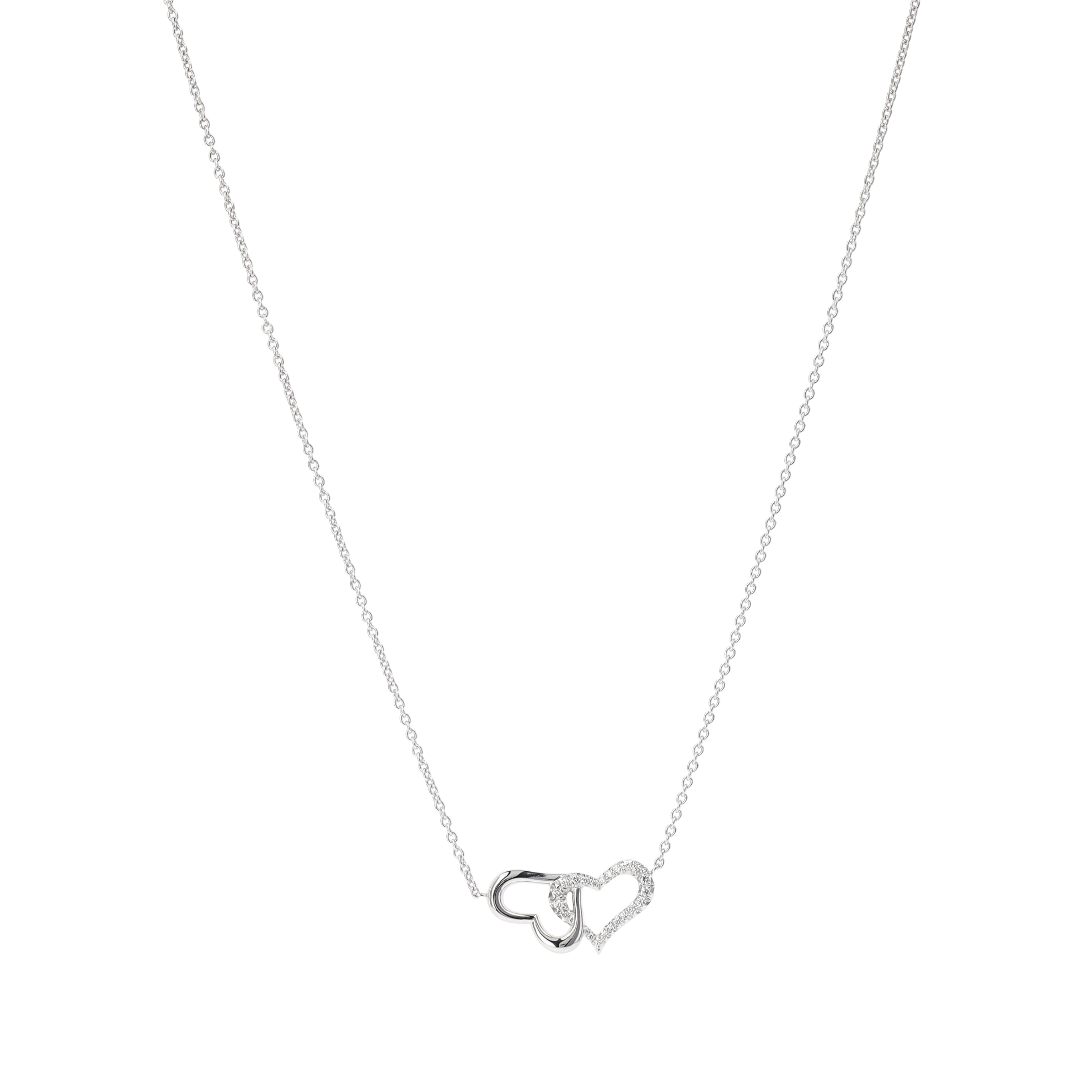 COLLIER PIAGET CŒURS ENTRELACÉS DIAMANTS