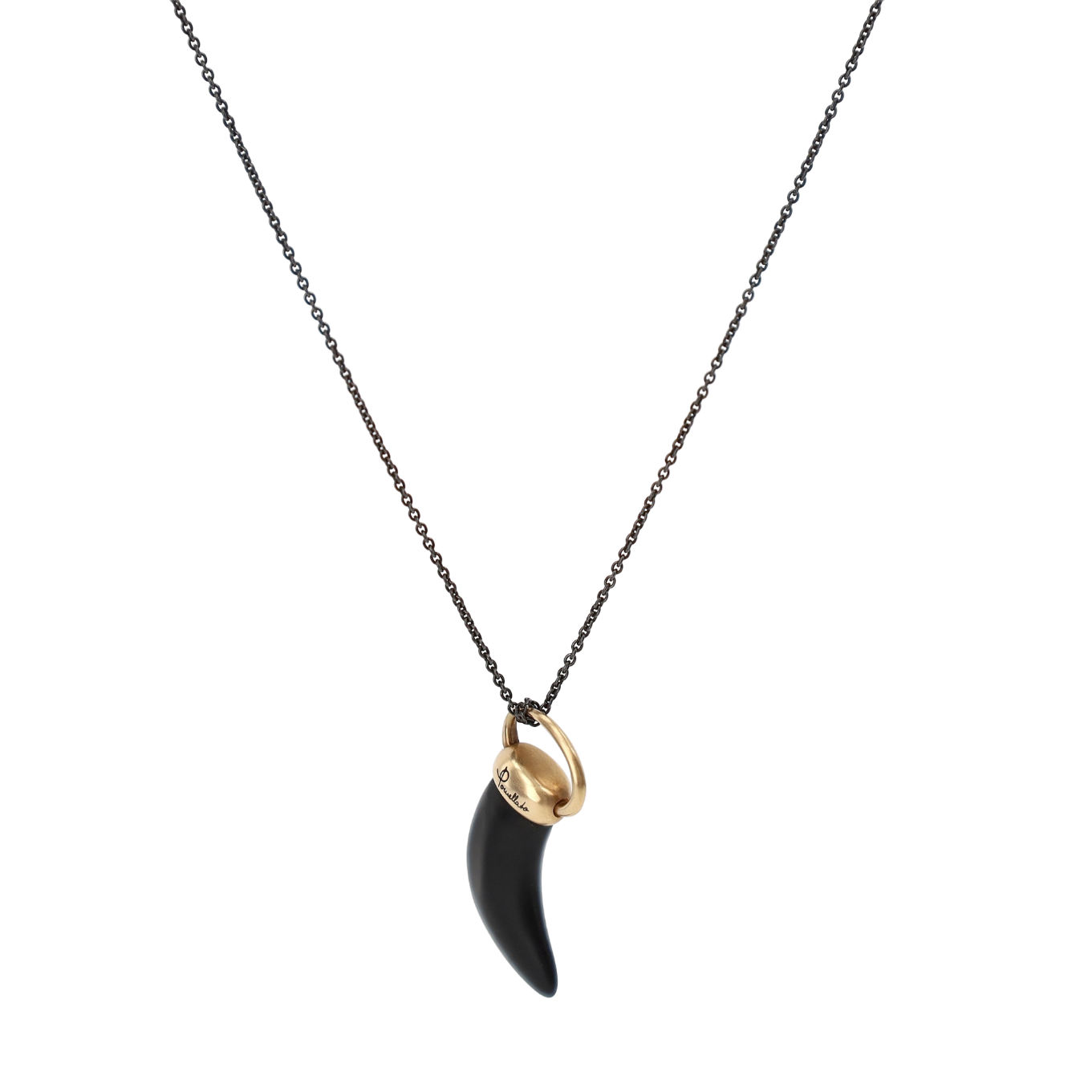 COLLIER_POMELLATO_PENDENTIF_CORNE_JAIS_NOIR_CHAINE_DODO image
