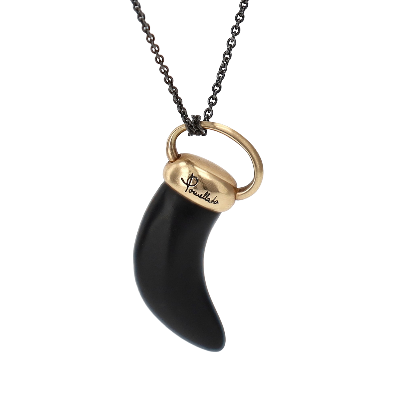 COLLIER_POMELLATO_PENDENTIF_CORNE_JAIS_NOIR_CHAINE_DODO image