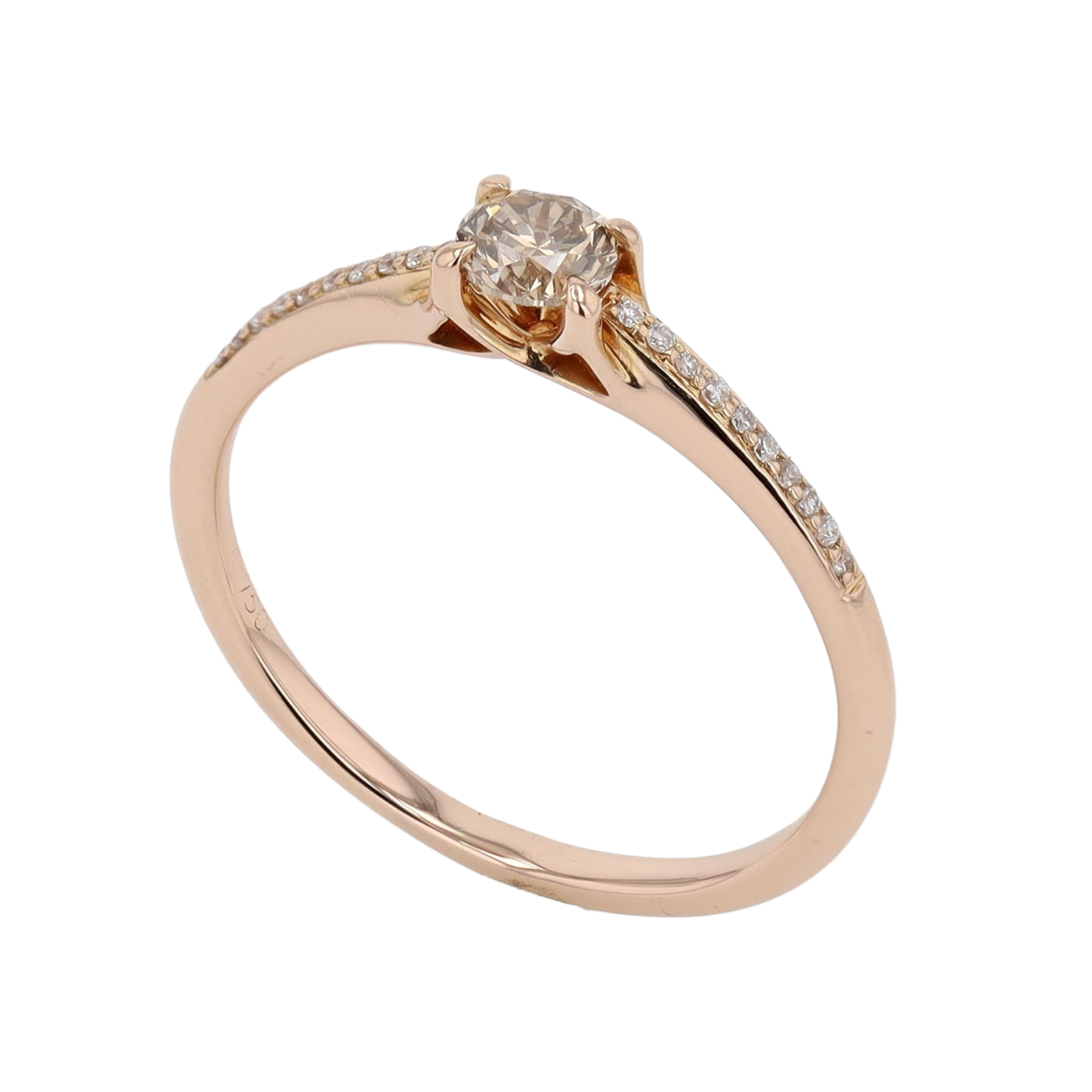 BAGUE_SOLITAIRE_DIAMANT_COGNAC_0.20_CT image