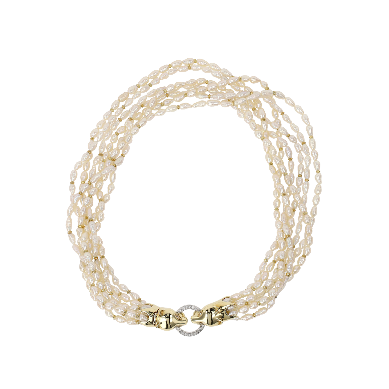 COLLIER_STYLE_PANTHERE_PERLES_ET_DIAMANTS_0.20_CT image