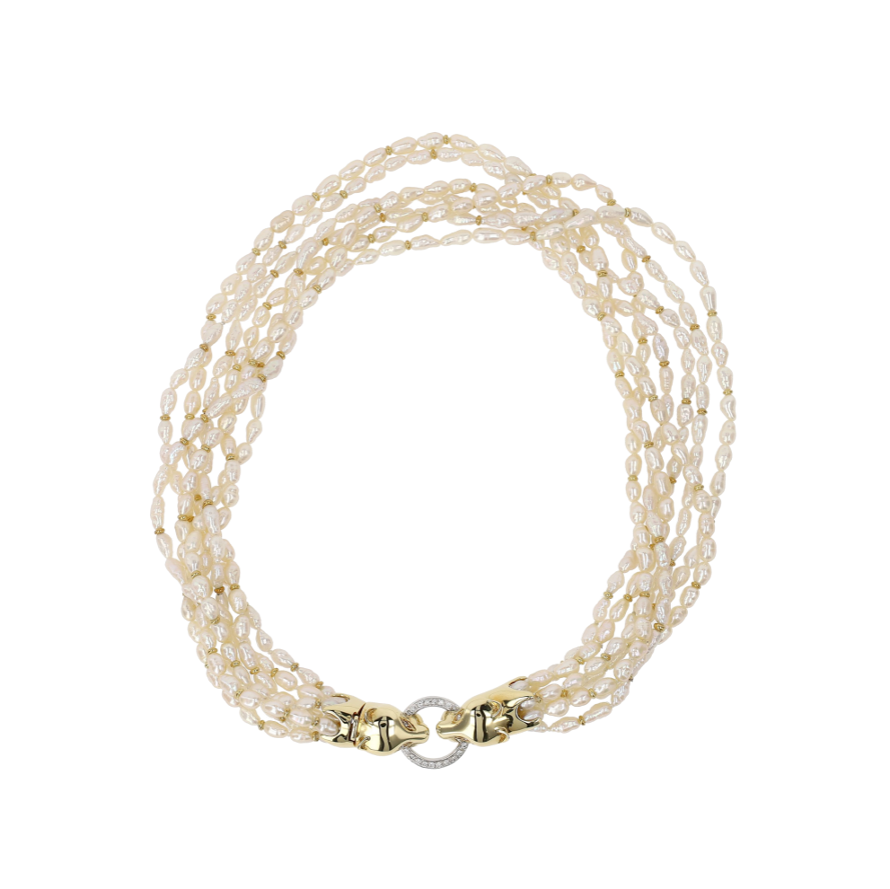 COLLIER_STYLE_PANTHERE_PERLES_ET_DIAMANTS_0.20_CT image