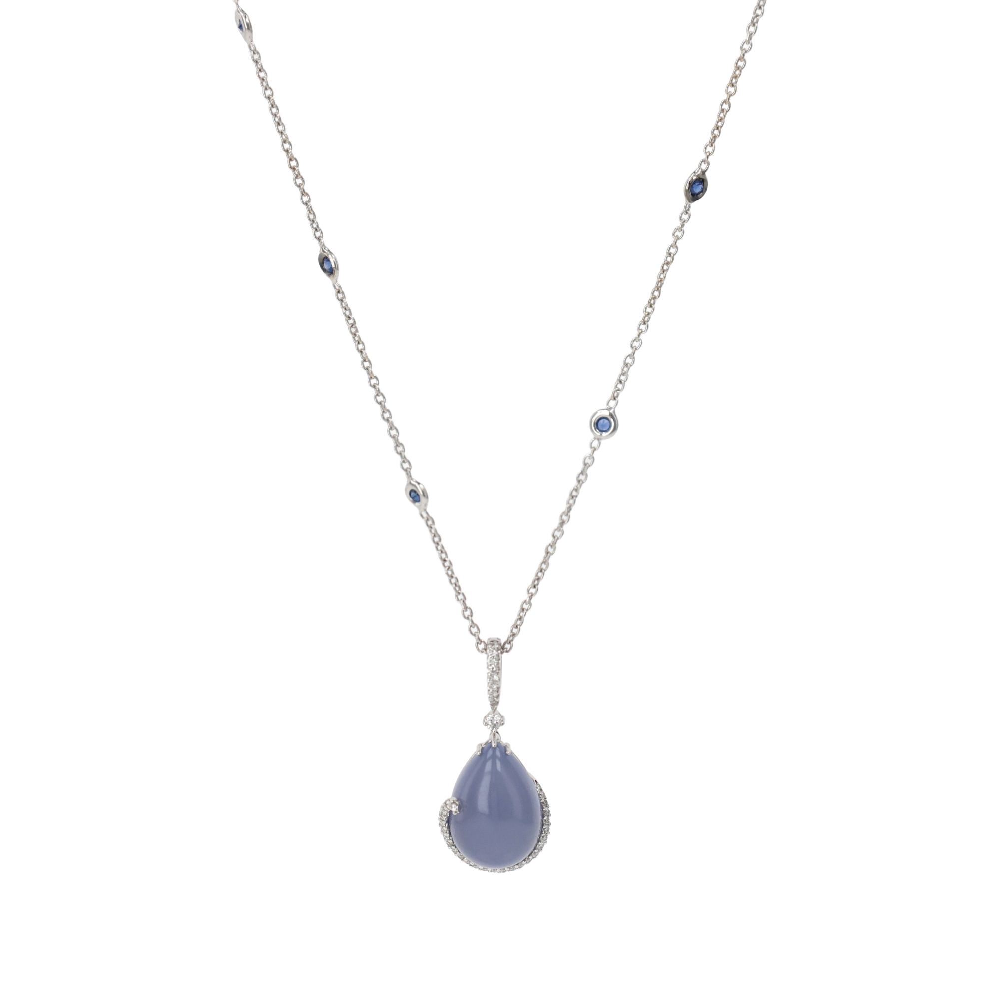 COLLIER PENDENTIF JADÉITE LAVANDE 16.50 CT