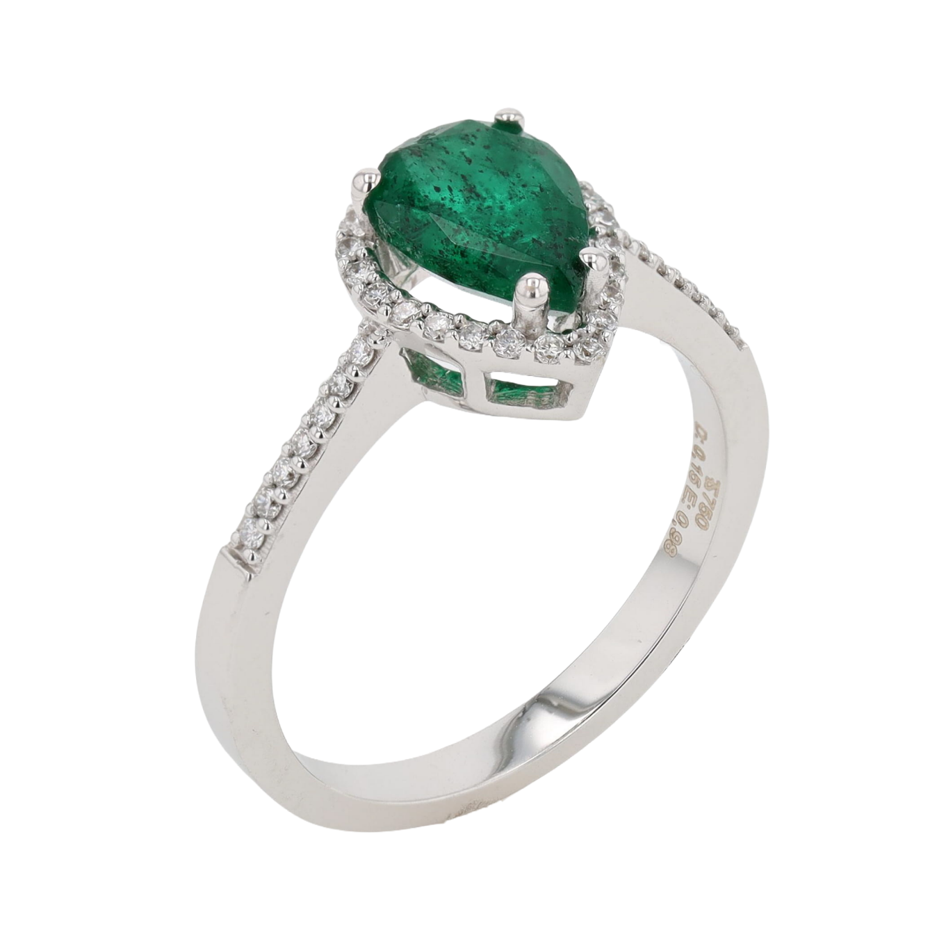 BAGUE_ZEN_DIAMOND_HALO_EMERAUDE_POIRE_0.99_CT image