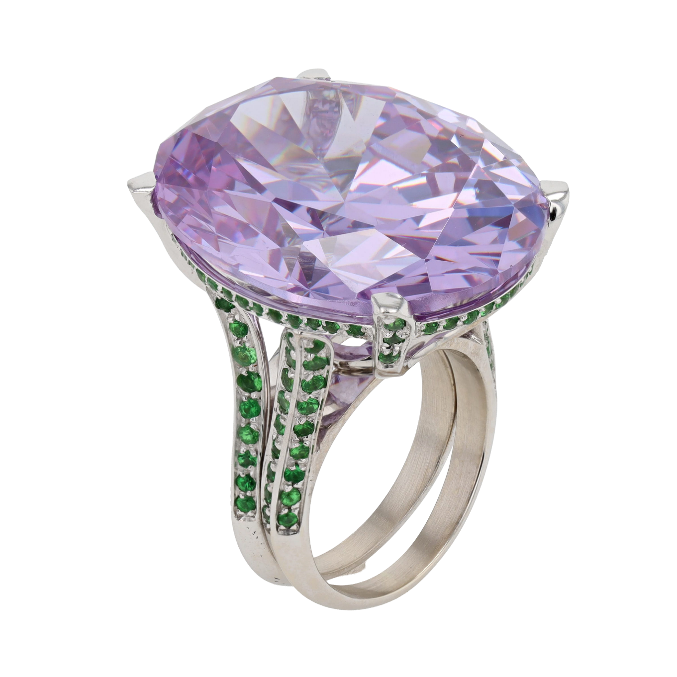 BAGUE_DE_COCKTAIL_PIERRE_VIOLETTE_&_TSAVORITES image
