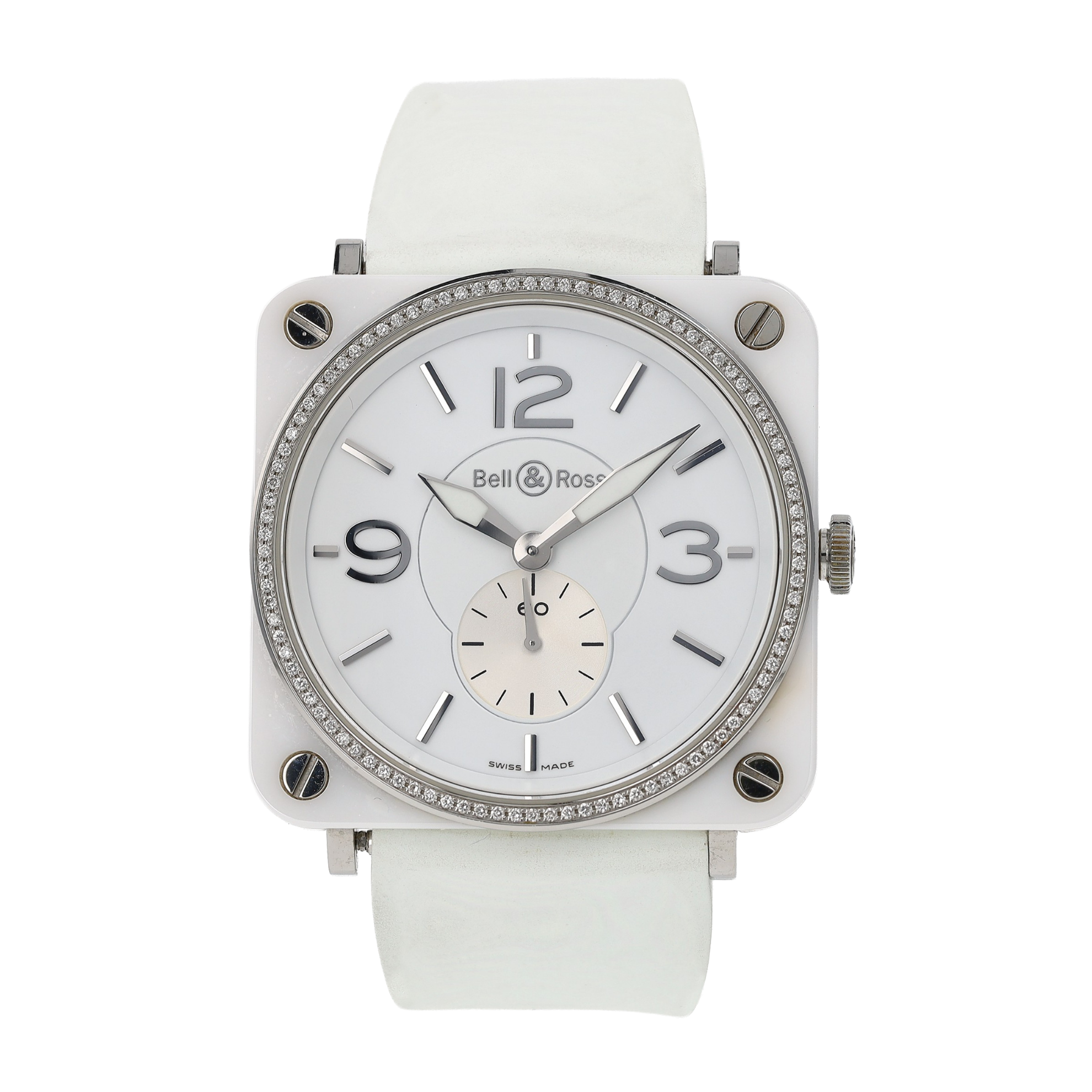 BELL & ROSS BR S WHITE CERAMIC DIAMONDS