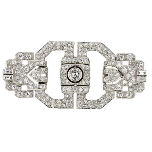 BROOCH ART DECO GOLD GRAY DIAMONDS
ART DECO GOLD-GRAY DIAMONDS